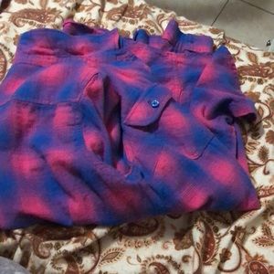 Blue and hot pink flannel shirt !